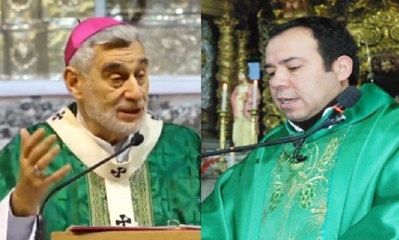 Monseñor Sergio Gualberti y padre Ben Hur Soto