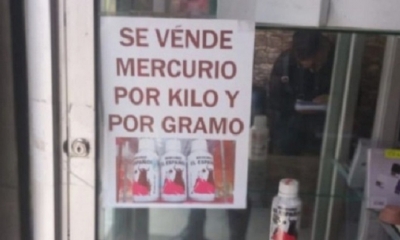 Venta libre del mercurio en lugares aledaños al centro paceño. 