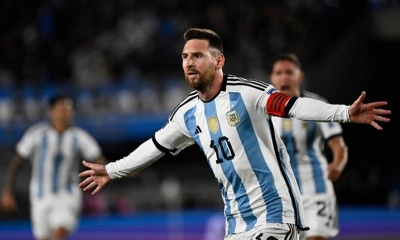 La celebración de Lionel Messi