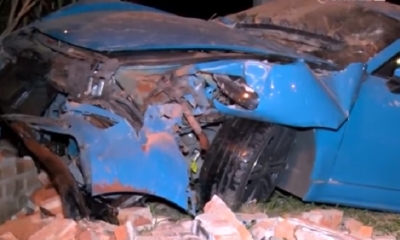 El vehículo luego del accidente fue abandonado/Foto. Captura de pantalla