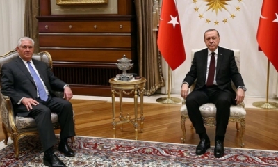 Rex Tillerson fue recibido en Turquía por el presidente Recep Tayyip Erdogan