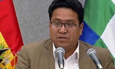 César Siles durante el acto de posesión.