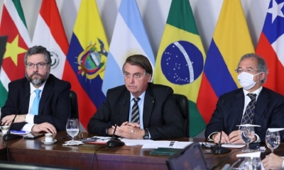Bolsonaro en la reunión del Prosur.