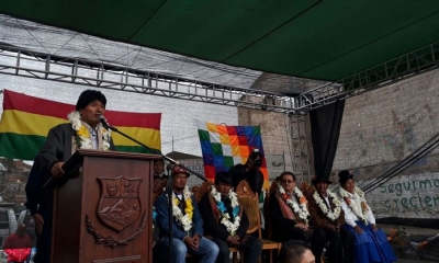 El presidente Evo Morales entregó el lunes la nueva infraestructura del mercado 