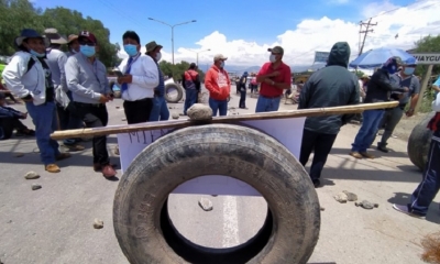 Un grupo de personas protesta y bloquea en rechazo a la Ley 1386
