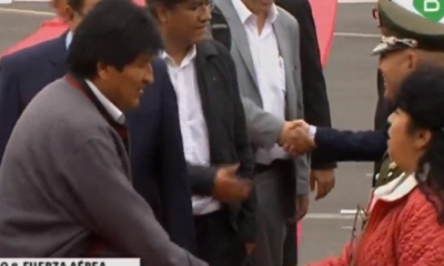 Así recibieron a Evo Morales/Foto. Captura de pantalla