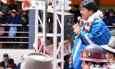 Evo Morales en Cantumarca,Potosí/Foto. ABI