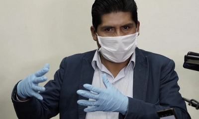 El diputado del MAS Franklin Flores, este lunes. Foto: Freddy Barragán / Página Siete.
