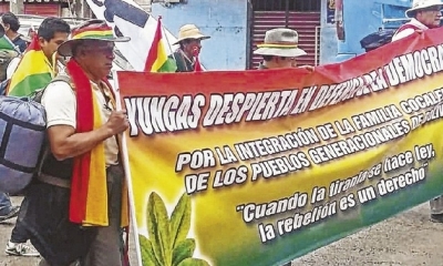 La marcha liderada por Fernando Vargas partió ayer de la localidad de Chulumani