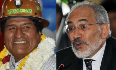 Evo Morales y Carlos Mesa/Foto. Kandire