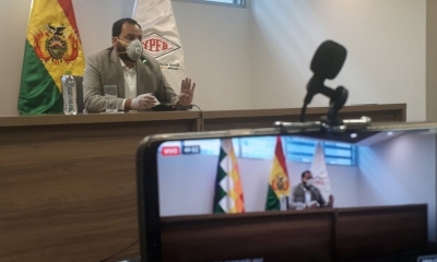 El presidente de Yacimientos Petrolíferos Fiscales Bolivianos (YPFB), Herland Soliz. | YPFB