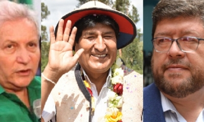 Rubén Costas, Evo Morales y Samuel Doria Medina/Foto. Kandire