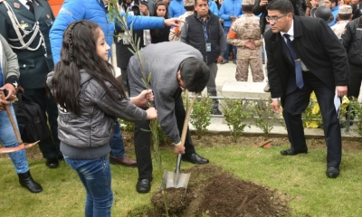 El mandatario pidió cuidar el medio ambiente/Foto. ABI
