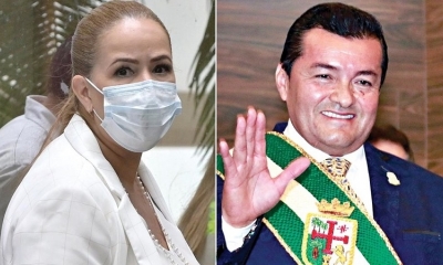 La exalcaldesa Angélica Sosa y la actual autoridad edil, Jhonny Fernández