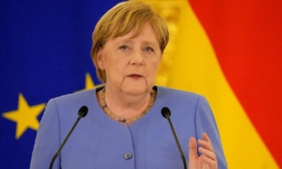 La canciller alemana, Angela Merkel, durante una conferencia de prensa.