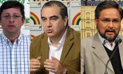 Óscar Ortiz, Hugo Siles y Alfredo Rada/Foto. Kandire