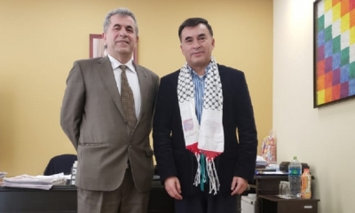 El ministro de la Presidencia, Juan Ramón Quitana, recibió la visita del representante diplomático de esa nación, Mahomoud Alwani/Foto. ABI