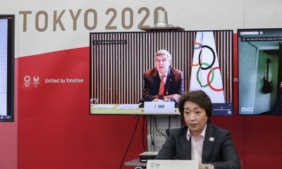 Thomas Bach en una conferencia virtual. 