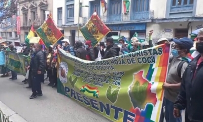 Los movilizados en La Paz. Foto: Captura video