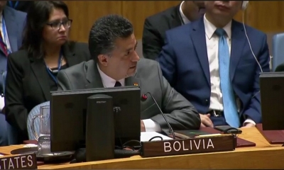  El embajador de Bolivia ante Naciones Unidas, Sacha Llorenti