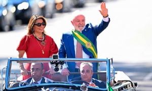 Lula y su esposa en el desfile por la independencia de Brasil