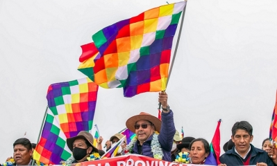 La segunda marcha en defensa de Arce comenzó en La Cumbre.