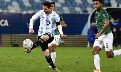 Messi en un partido ante Bolivia
