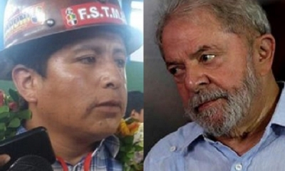 Juan Carlos Huarachi y Luiz Inácio Lula da Silva. Foto: Kandire