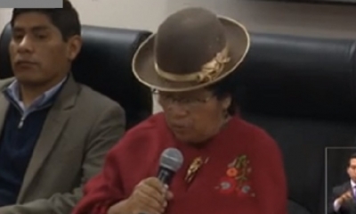  María Eugenia Choque, presidente del TSE/Foto. Captura de pantalla