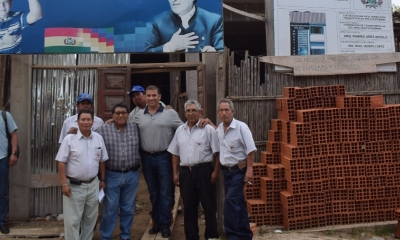 Alex Ferrier con los dirigentes del transporte/Foto. RM