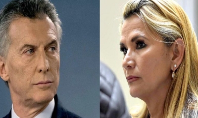 Mauricio Macri  y Jeanine Añez