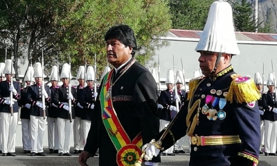 El presidente Evo Morales, en el aniversario del Colegio Militar de Ejército/Foto. ABI 
