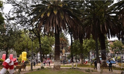 La plaza Bolívar de Quillacollo, donde las ratas salen por las madrugadas y las noches
