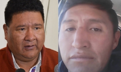 Sergio Choque  y el contrabandista detenido/Foto. Kandire