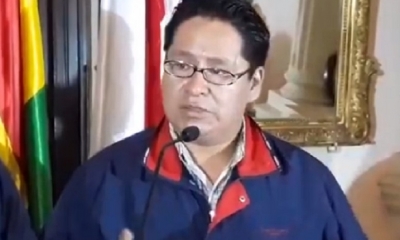 Armín Cortez, secretario jurídico de la Gobernación de Chuquisaca/Foto. Captura de pantalla