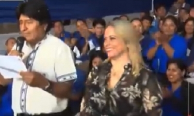 Evo Morales presentó a la humorista y abogada de profesión/Foto. Captura de pantalla 