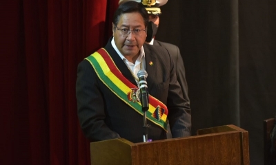 El presidente Luis Arce en El Alto. Foto: Rodwy Cazón.