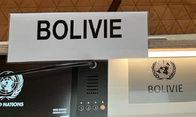 Silla de Bolivia en el Consejo de DDHH de al ONU. Foto: Misión en Ginebra.
