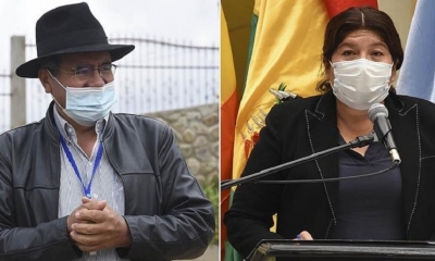 El gobernador electo, Humberto Sánchez, y la gobernadora, Esther Soria.