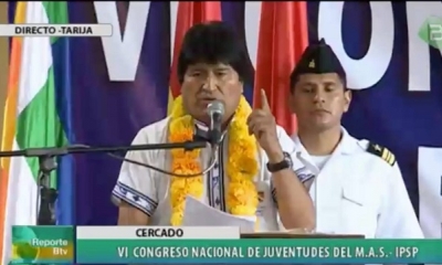 Foto / Captura de pantalla: El presidente Evo Morales