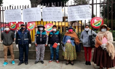 Se manifestaron este lunes. Foto: Edwin Apaza.