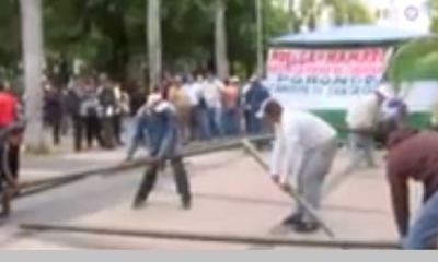 Los huelguistas reclamaron la situación/Foto. Captura de pantalla 