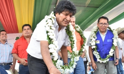 Evo Morales  en La Guardia/Foto. ABI 