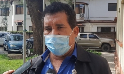 El diputado del MAS Jhonny Pardo, este lunes en la Brigada Parlamentaria de Cochabamba. 