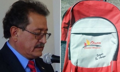 el juez Sergio Vásquez determinó mandar a la cárcel al alcalde, Edgar Bazán, por la compra irregular de 40.000 mochilas escolares. Foto: Internet