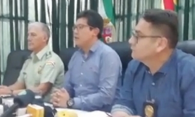 Las autoridades en conferencia de prensa/Foto. Captura de pantalla 