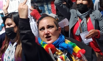 La integrante de Mujeres Creando, María Galindo, este martes.