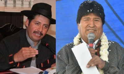 Esteban Urquizo y Evo Morales/Foto. Kandire