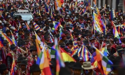 Organizaciones sociales a la cabeza de la COB marcharon el pasado martes en las ciudades de El Alto