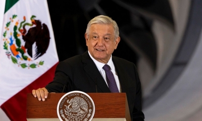 El presidente Andrés Manuel López Obrador en Ciudad de México, el 27 de julio 2020.